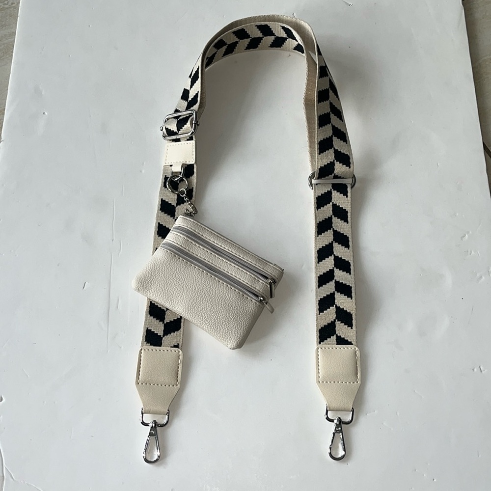 Strap Cream/Tan & Black with Detachable Coin/Pouch